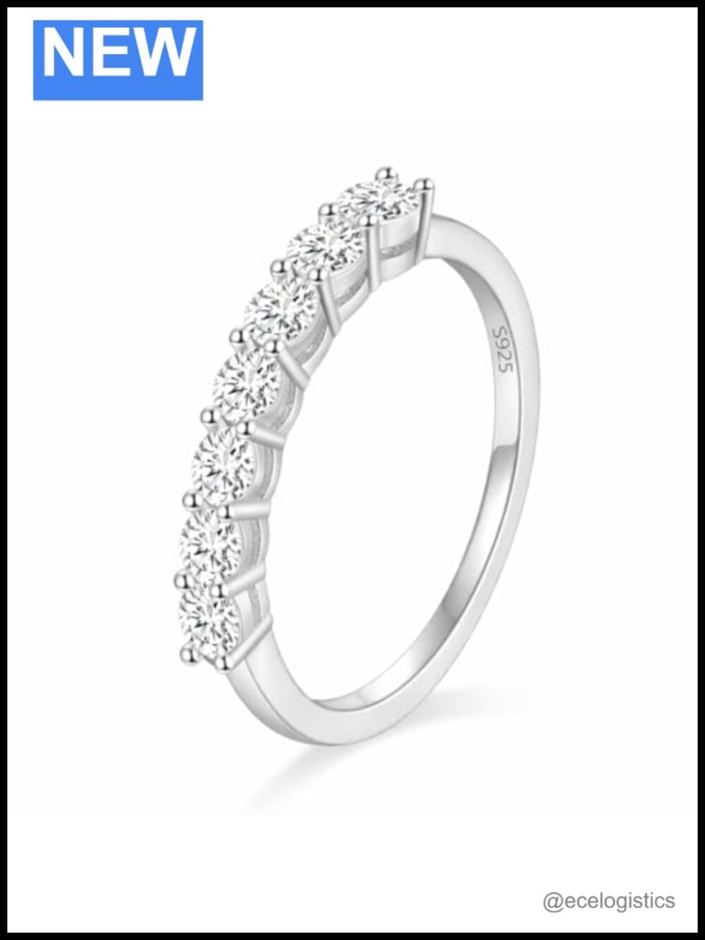 Moissanite Wedding Band 0.7CT D VVS1 925 Sterling Silver Half Eternity